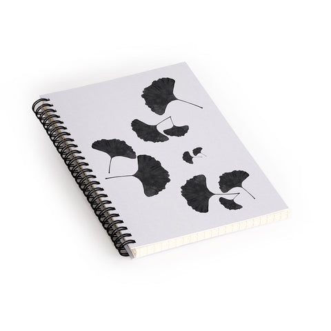 Orara Studio Ginkgo Leaf Black and White I Spiral Notebook