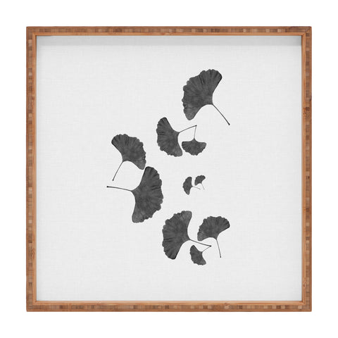 Orara Studio Ginkgo Leaf Black and White I Square Tray