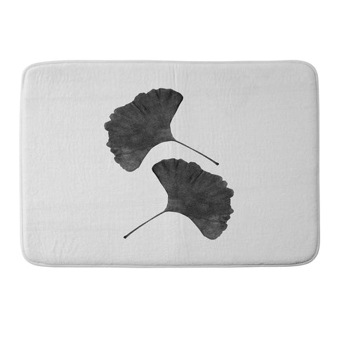 Orara Studio Ginkgo Leaf Black and White II Memory Foam Bath Mat