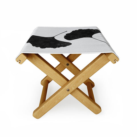 Orara Studio Ginkgo Leaf Black and White II Folding Stool