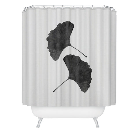 Orara Studio Ginkgo Leaf Black and White II Shower Curtain