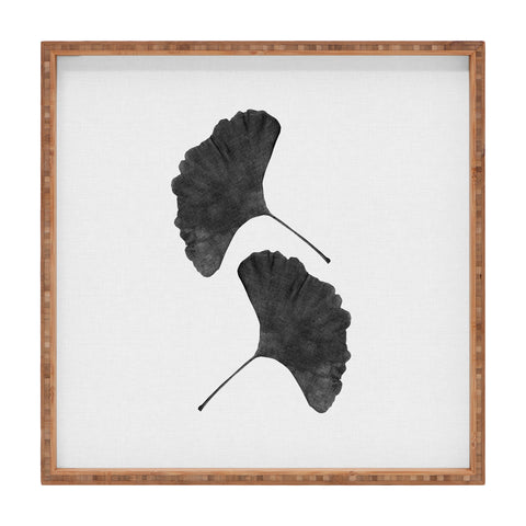 Orara Studio Ginkgo Leaf Black and White II Square Tray