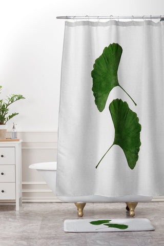 Orara Studio Ginkgo Leaf II Shower Curtain And Mat
