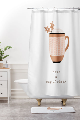 Orara Studio Have A Cup Of Cheer Shower Curtain And Mat