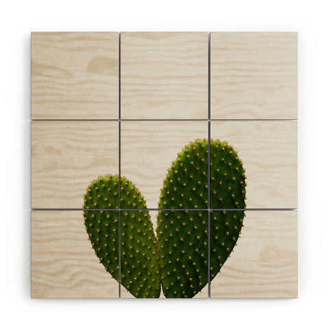 Orara Studio Heart Cactus Wood Wall Mural