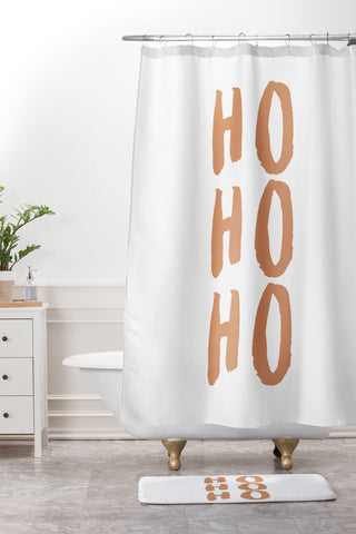 Orara Studio Ho Ho Ho Quote Shower Curtain And Mat