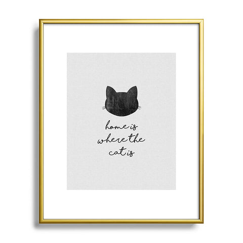 Orara Studio Home Is Where The Cat Is Metal Framed Art Print