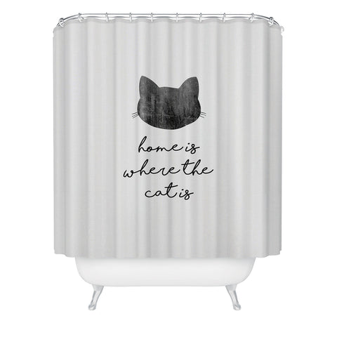 Orara Studio Home Is Where The Cat Is Shower Curtain