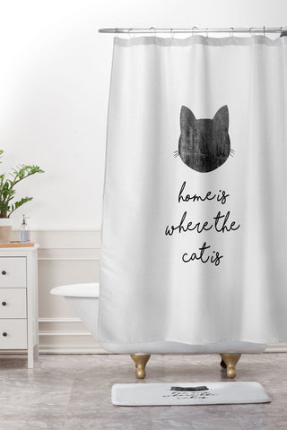 Orara Studio Home Is Where The Cat Is Shower Curtain And Mat