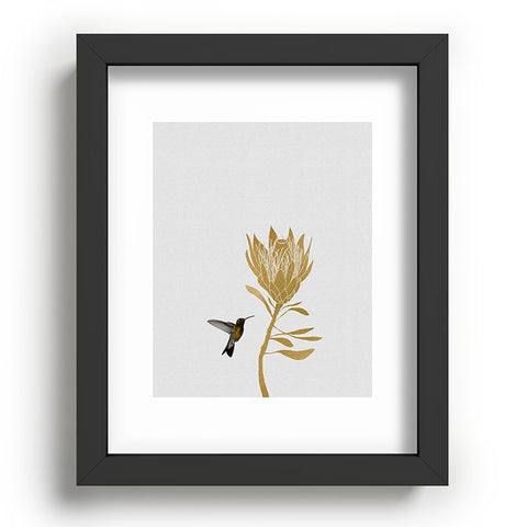 Orara Studio Hummingbird and Flower I Recessed Framing Rectangle