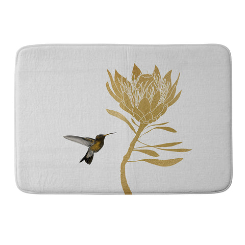 Orara Studio Hummingbird and Flower I Memory Foam Bath Mat
