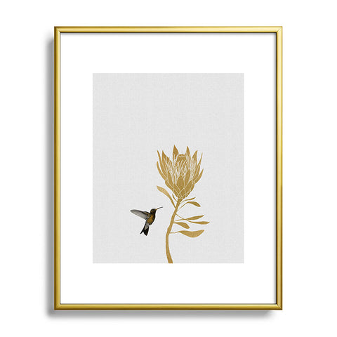 Orara Studio Hummingbird and Flower I Metal Framed Art Print