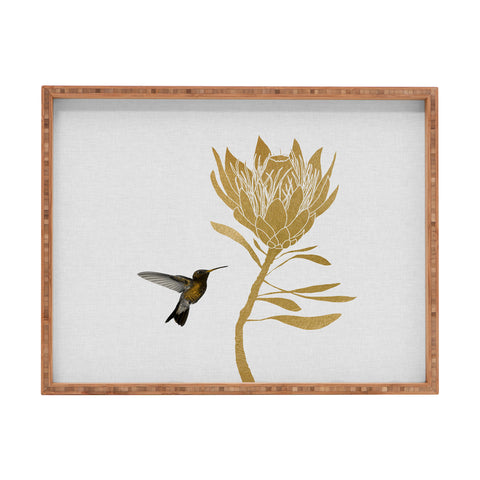 Orara Studio Hummingbird and Flower I Rectangular Tray