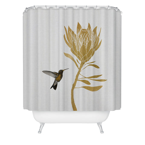 Orara Studio Hummingbird and Flower I Shower Curtain