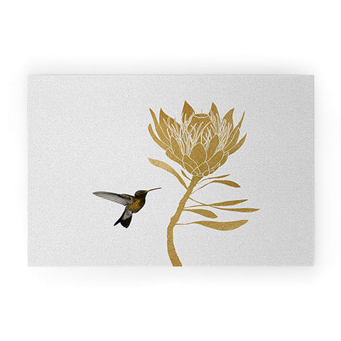 Orara Studio Hummingbird and Flower I Welcome Mat