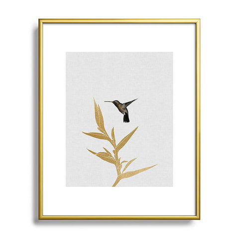 Orara Studio Hummingbird and Flower II Metal Framed Art Print