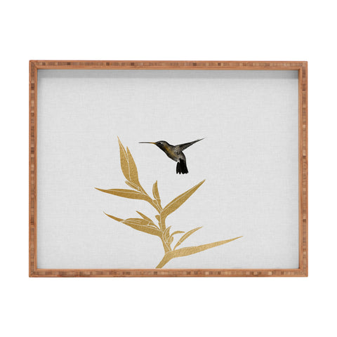 Orara Studio Hummingbird and Flower II Rectangular Tray