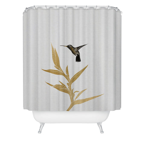 Orara Studio Hummingbird and Flower II Shower Curtain