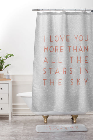 Orara Studio I Love You Quote Shower Curtain And Mat
