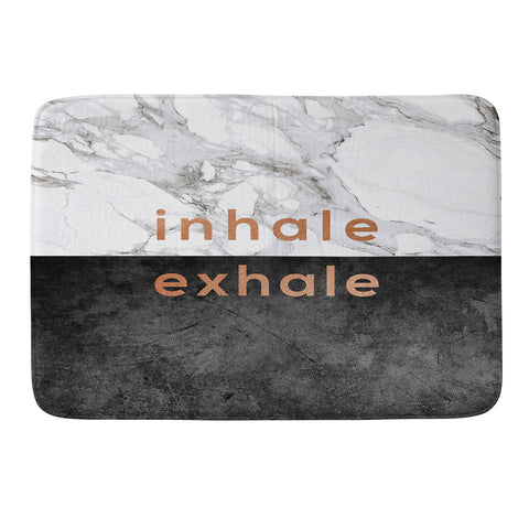 Orara Studio Inhale Exhale Quote Memory Foam Bath Mat