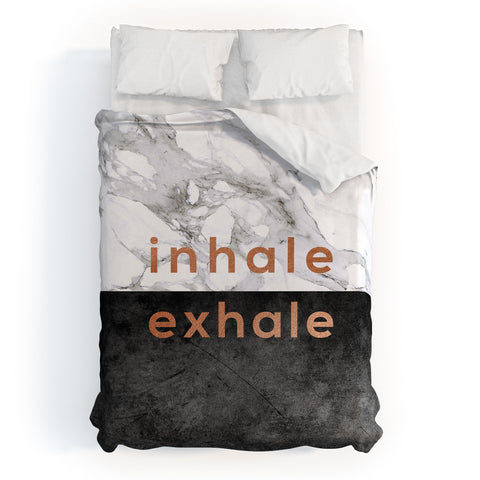 Orara Studio Inhale Exhale Quote Duvet Cover