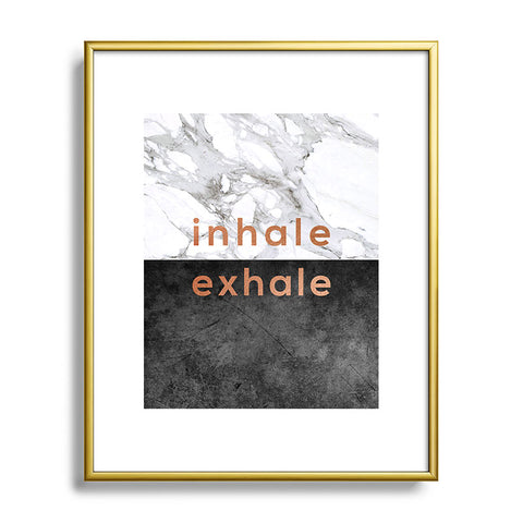 Orara Studio Inhale Exhale Quote Metal Framed Art Print