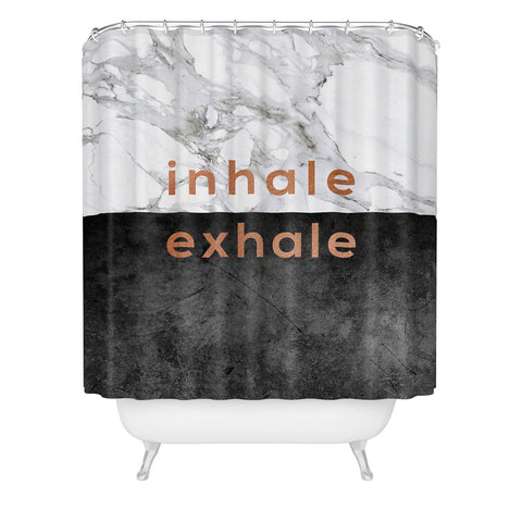 Orara Studio Inhale Exhale Quote Shower Curtain