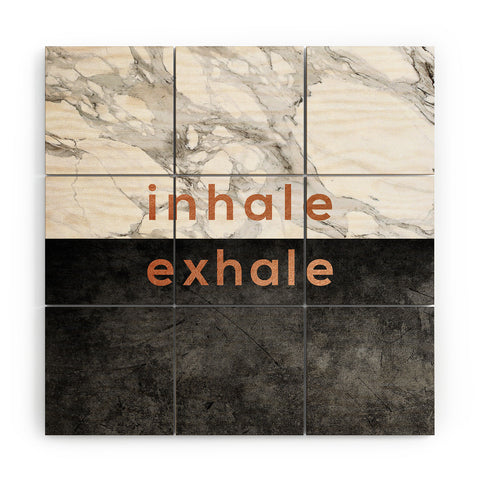 Orara Studio Inhale Exhale Quote Wood Wall Mural