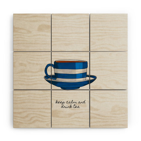 Orara Studio Keep Calm And Drink Tea Wood Wall Mural