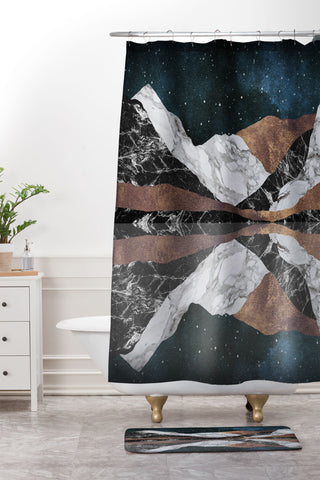Orara Studio Landscape Mountains Shower Curtain And Mat