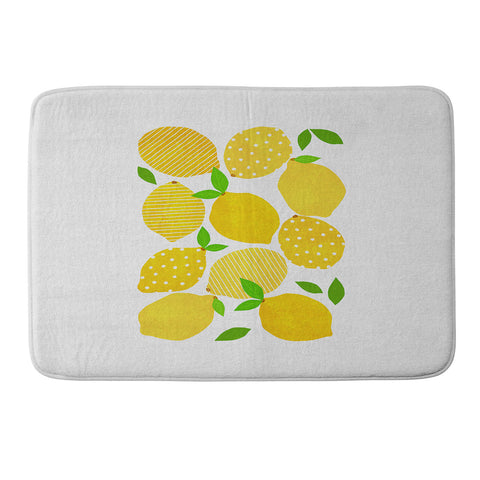 Orara Studio Lemon Crowd Memory Foam Bath Mat