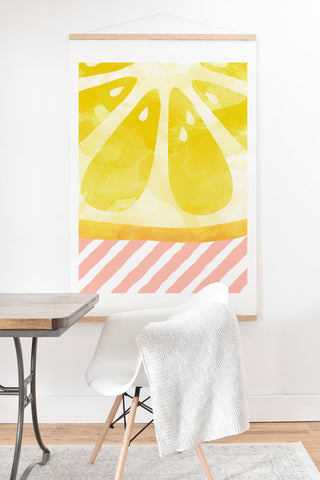 Orara Studio Lemon Fruit Painting Art Print And Hanger