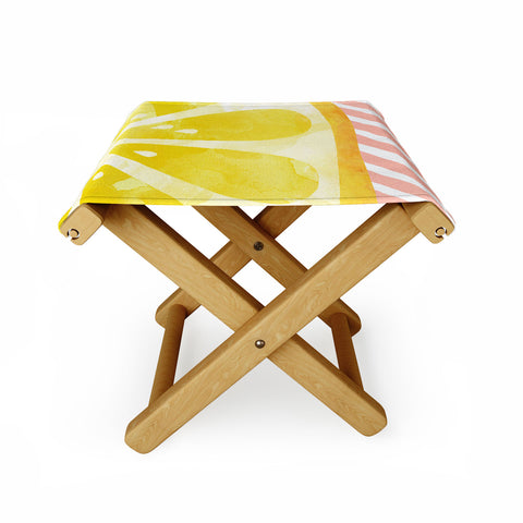 Orara Studio Lemon Fruit Painting Folding Stool