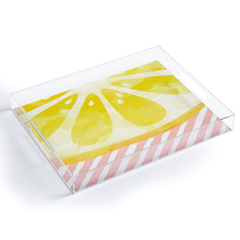 Orara Studio Lemon Fruit Painting Acrylic Tray