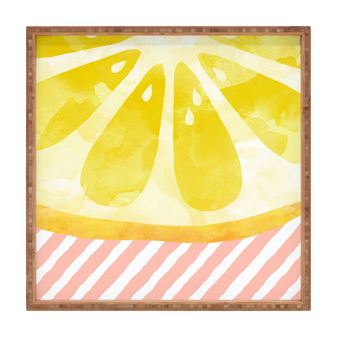 Orara Studio Lemon Fruit Painting Square Tray