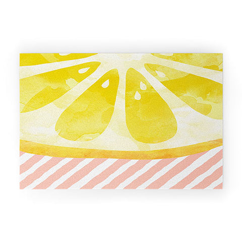 Orara Studio Lemon Fruit Painting Welcome Mat