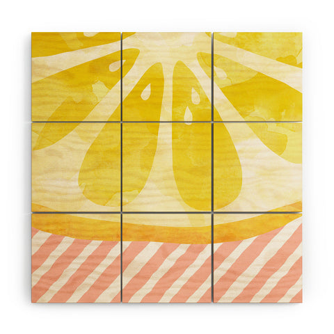 Orara Studio Lemon Fruit Painting Wood Wall Mural