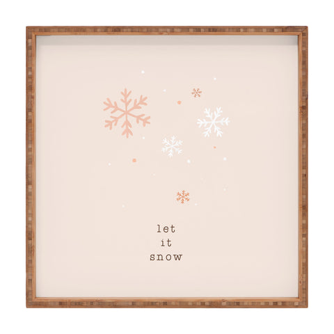 Orara Studio Let It Snow Quote Square Tray