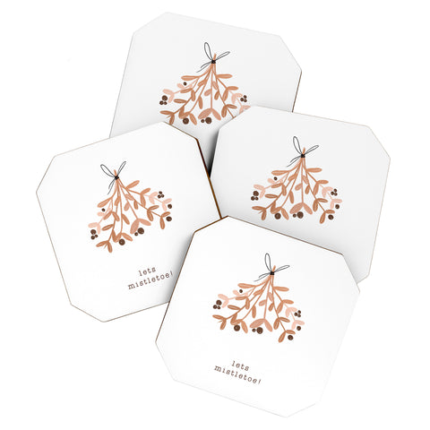 Orara Studio Lets Mistletoe Coaster Set