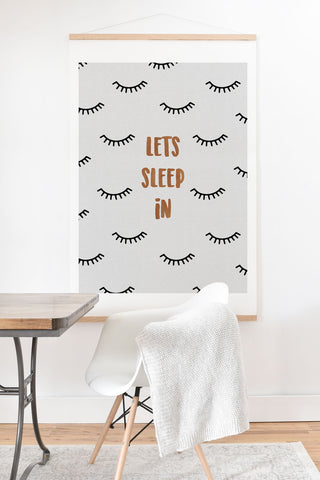 Orara Studio Lets Sleep In Bedroom Quote Art Print And Hanger