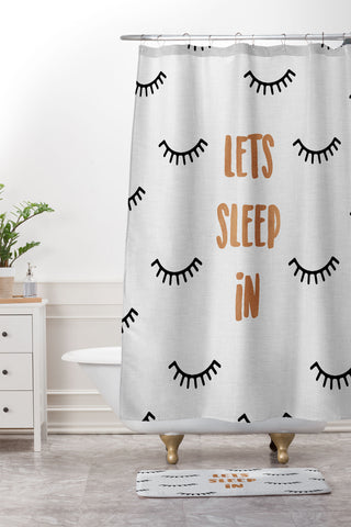 Orara Studio Lets Sleep In Bedroom Quote Shower Curtain And Mat