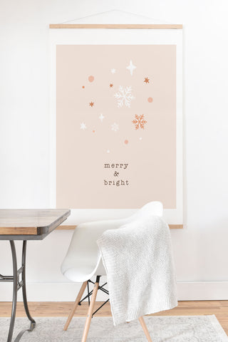 Orara Studio Merry And Bright Quote Art Print And Hanger