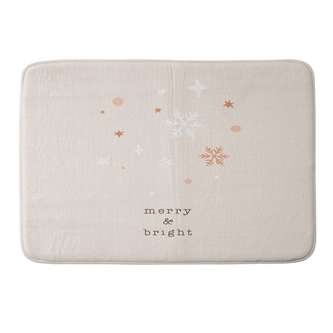 Orara Studio Merry And Bright Quote Memory Foam Bath Mat