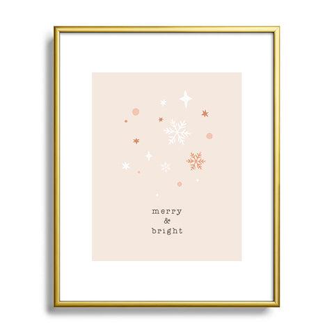 Orara Studio Merry And Bright Quote Metal Framed Art Print