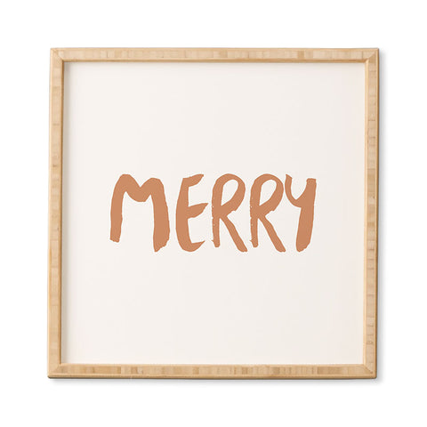 Orara Studio Merry Seasonal Typography Framed Wall Art