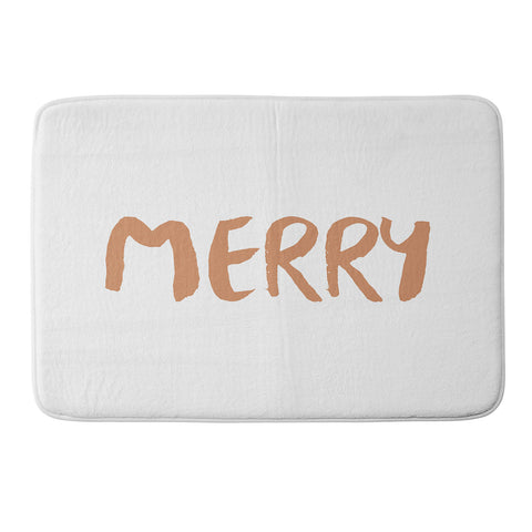 Orara Studio Merry Seasonal Typography Memory Foam Bath Mat