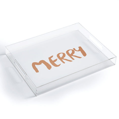 Orara Studio Merry Seasonal Typography Acrylic Tray