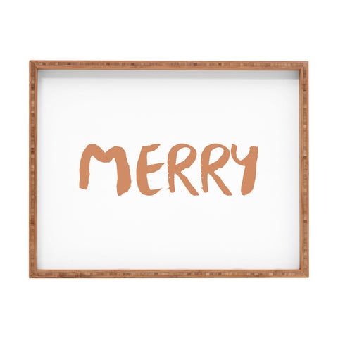 Orara Studio Merry Seasonal Typography Rectangular Tray