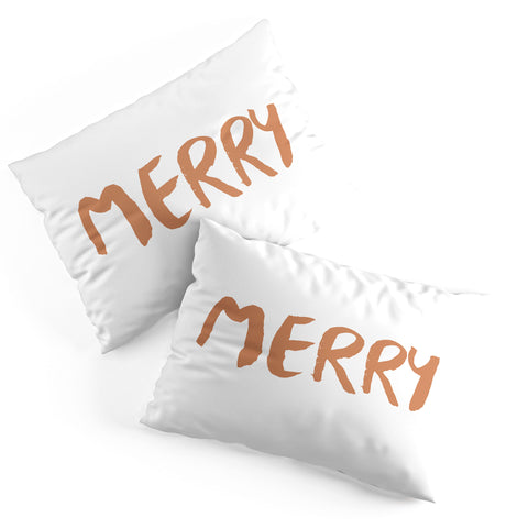 Orara Studio Merry Seasonal Typography Pillow Shams
