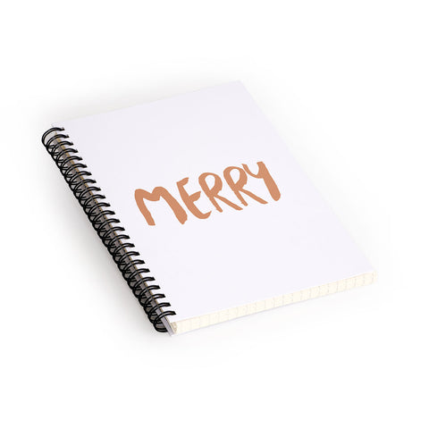 Orara Studio Merry Seasonal Typography Spiral Notebook